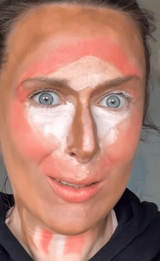 Woman with a lot of make up on